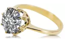 Vintage bijuterii Inel Zircon Aur galben 14K vrc157y